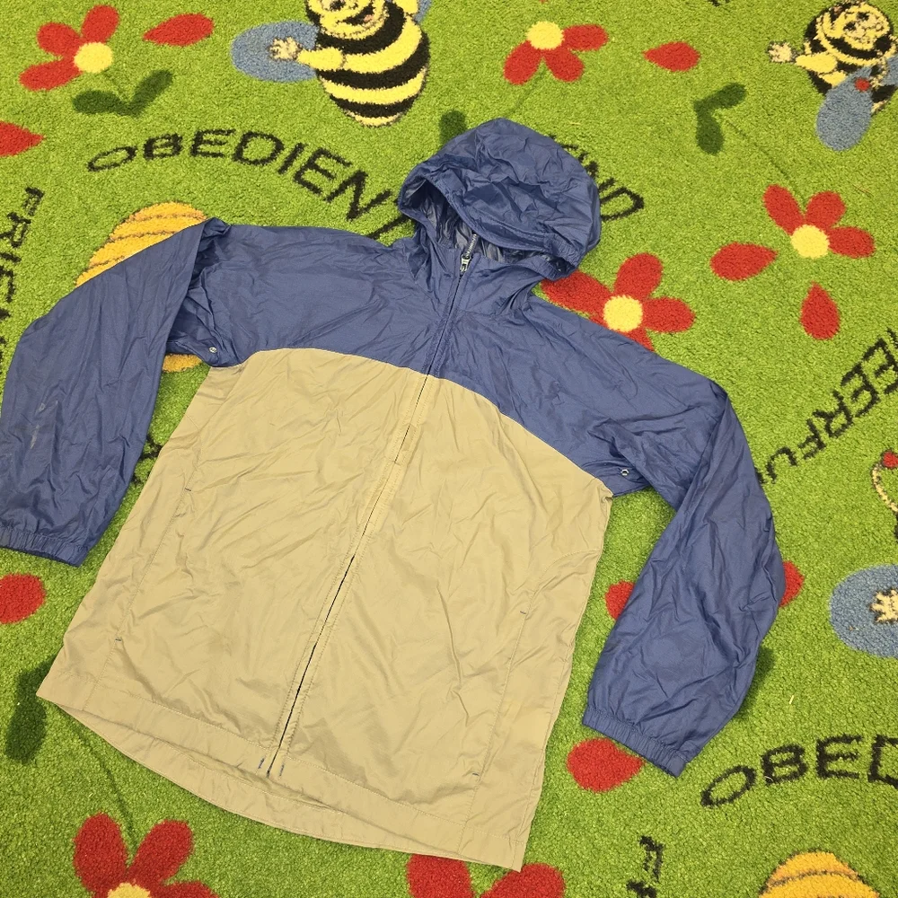 Land's End Kids Blue and Gray Raincoat Size Medium